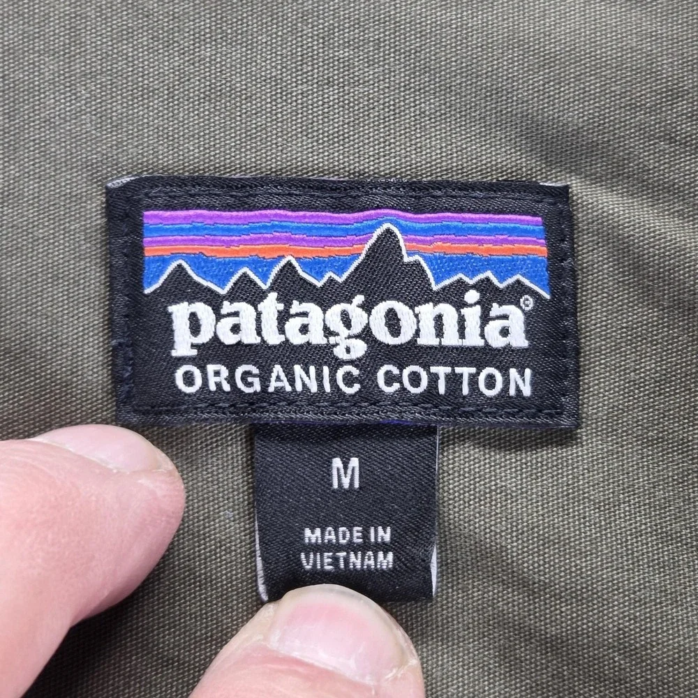 Patagonia Shirt Mens Medium Green Fjord Loft Thick Flannel Outdoor Heavy - Picture 6 of 8